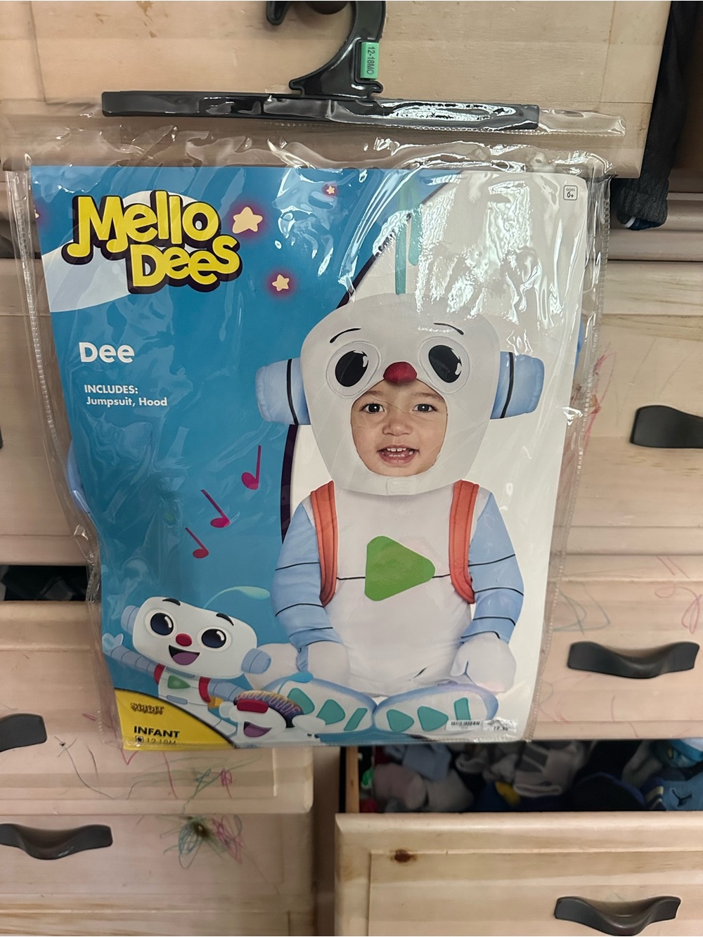 Dee Infant White and Blue Character Jumpsuit Costume